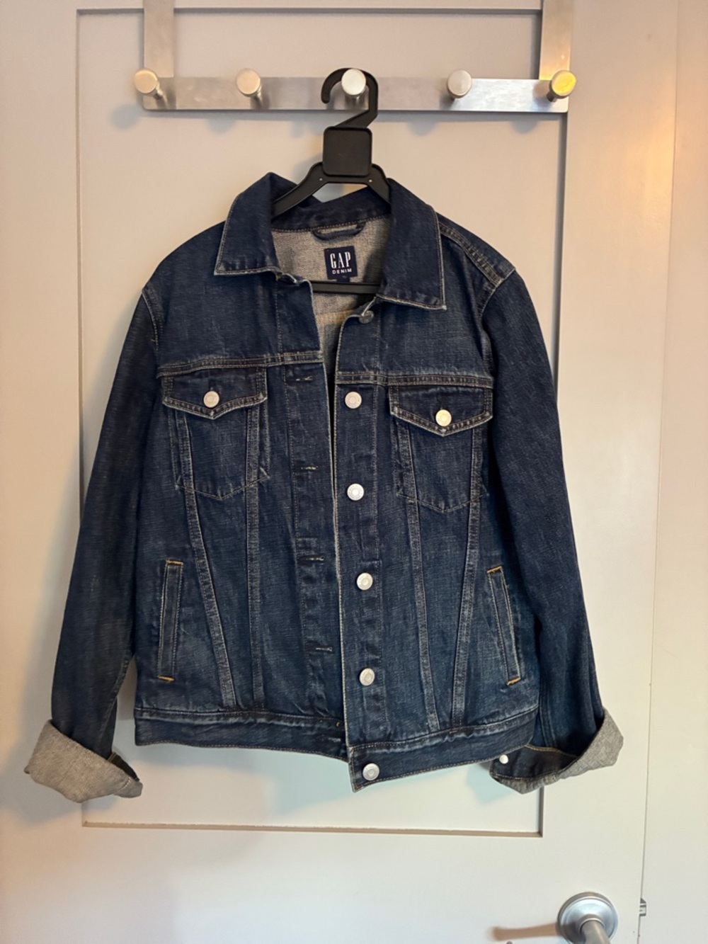GAP Dark Indigo Denim Jacket Size Small EUC